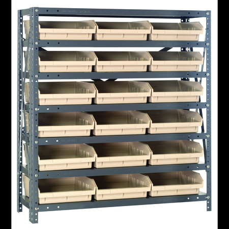 QUANTUM STORAGE SYSTEMS Steel Shelving with plastic bins 1239-109IV